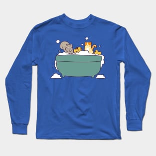 Bubble Bath Squirrel and Tabby Long Sleeve T-Shirt